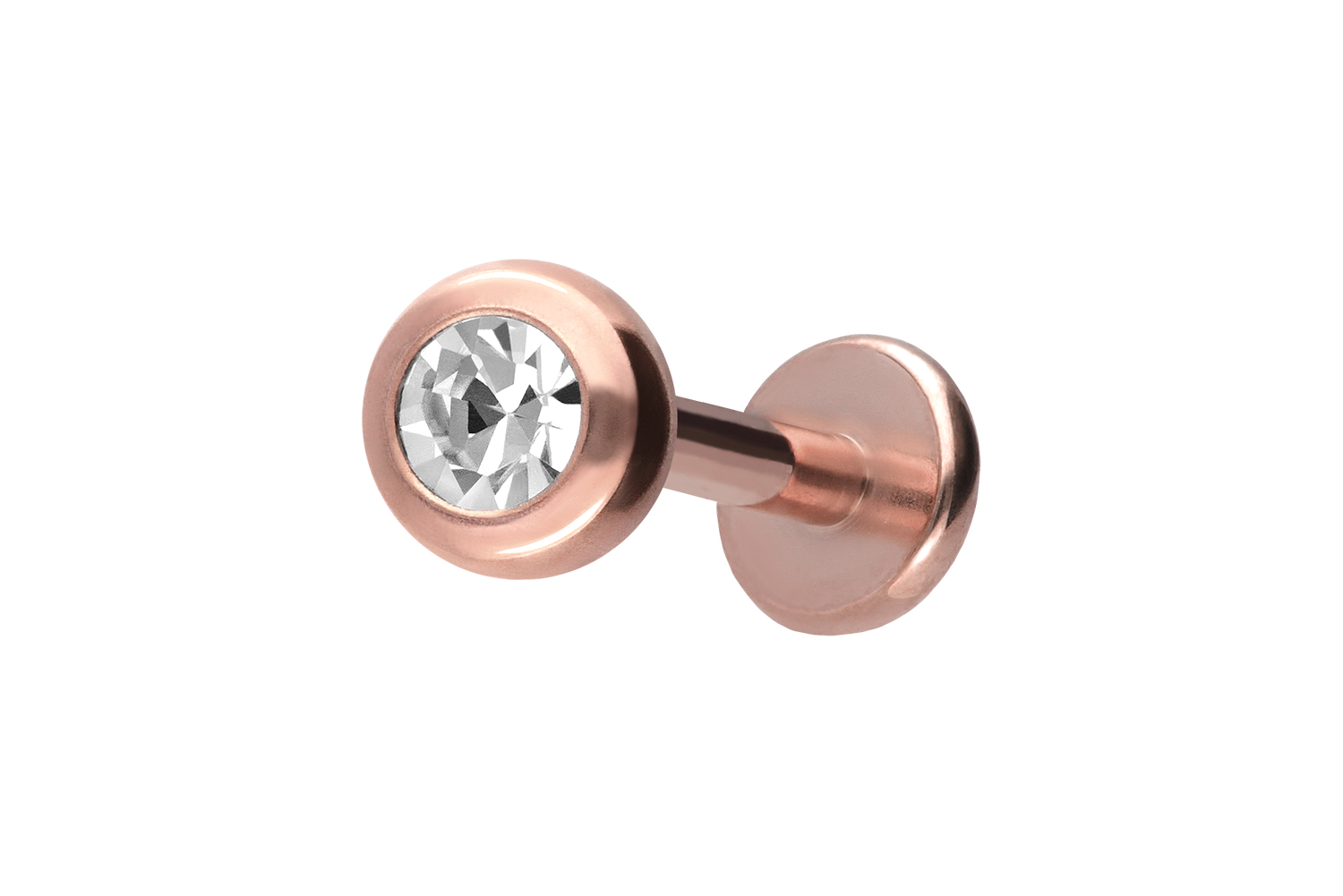 Titan Labret Piercing mit Innengewinde KRISTALL